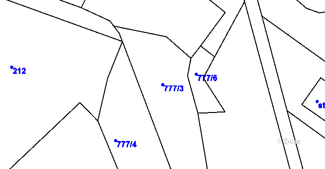 Parcela st. 777/3 v KÚ Cetkovice, Katastrální mapa