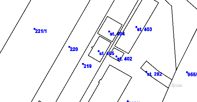 Parcela st. 405 v KÚ Cetkovice, Katastrální mapa