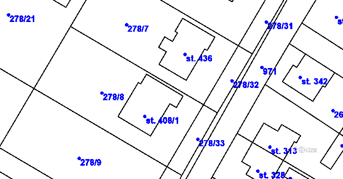 Parcela st. 408/2 v KÚ Cetkovice, Katastrální mapa