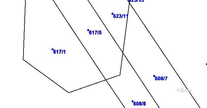 Parcela st. 617/5 v KÚ Cetkovice, Katastrální mapa