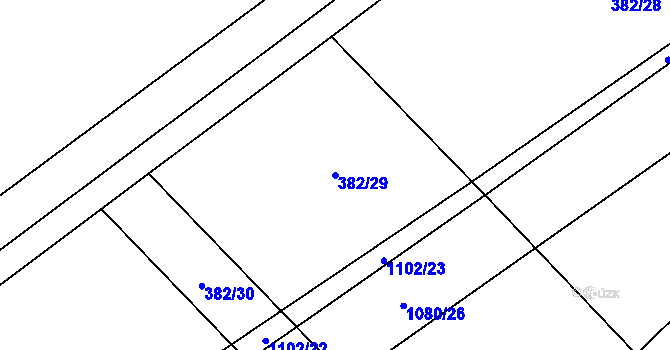 Parcela st. 382/29 v KÚ Cetkovice, Katastrální mapa