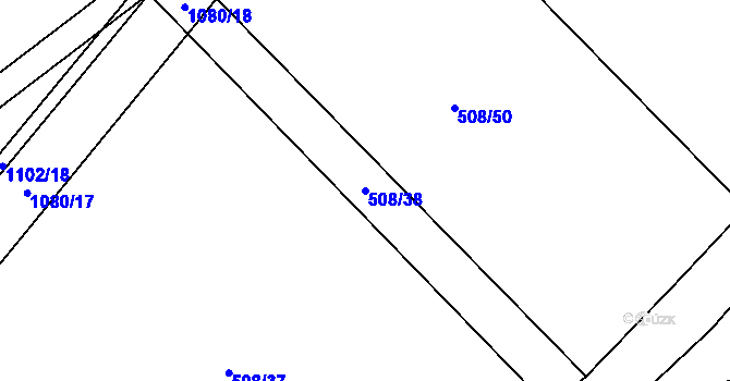 Parcela st. 508/38 v KÚ Cetkovice, Katastrální mapa