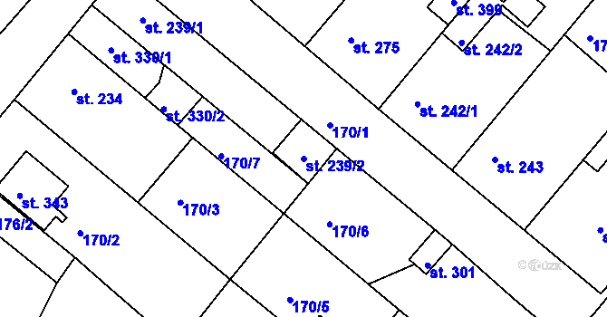 Parcela st. 239/2 v KÚ Cetkovice, Katastrální mapa