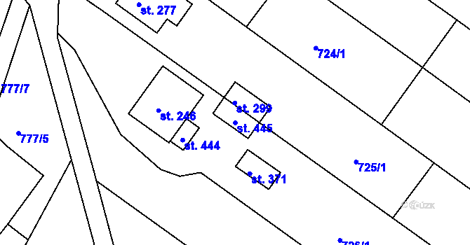 Parcela st. 445 v KÚ Cetkovice, Katastrální mapa