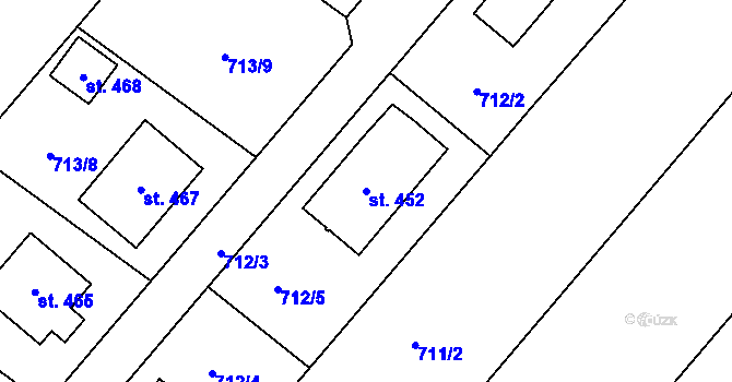 Parcela st. 452 v KÚ Cetkovice, Katastrální mapa