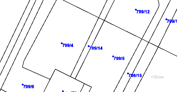 Parcela st. 799/14 v KÚ Cetkovice, Katastrální mapa