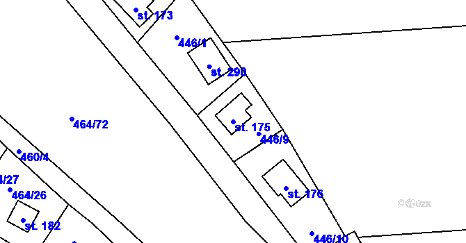 Parcela st. 175 v KÚ Cetoraz, Katastrální mapa