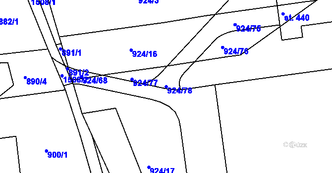 Parcela st. 924/78 v KÚ Cetoraz, Katastrální mapa