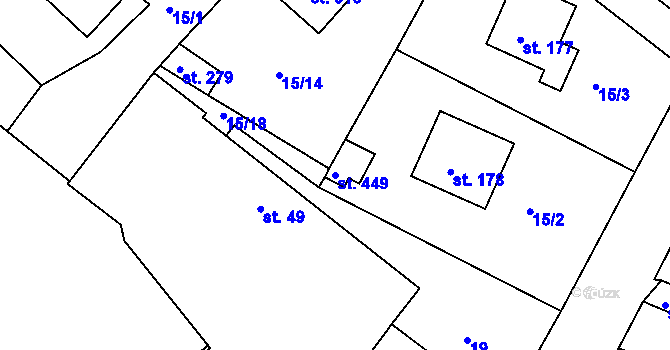 Parcela st. 449 v KÚ Cetoraz, Katastrální mapa