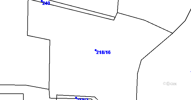 Parcela st. 218/16 v KÚ Cetyně, Katastrální mapa