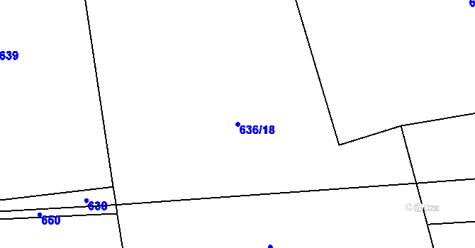Parcela st. 636/18 v KÚ Cetyně, Katastrální mapa