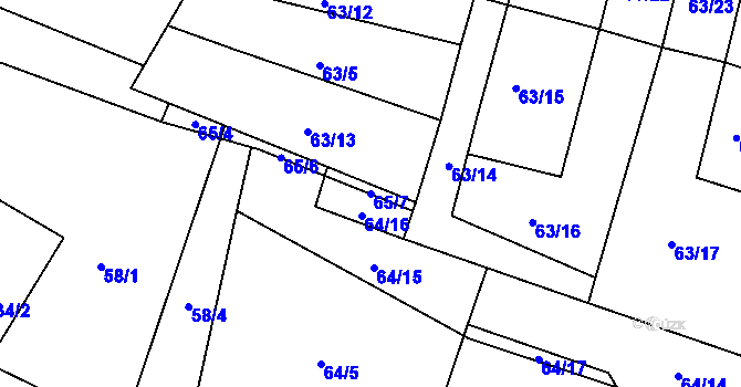 Parcela st. 65/7 v KÚ Cetyně, Katastrální mapa