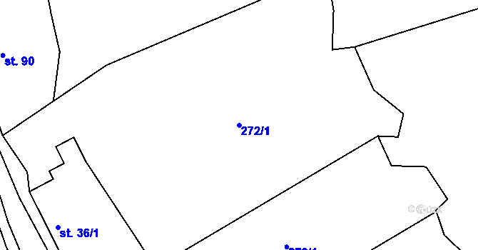 Parcela st. 272/1 v KÚ Cidlina, Katastrální mapa