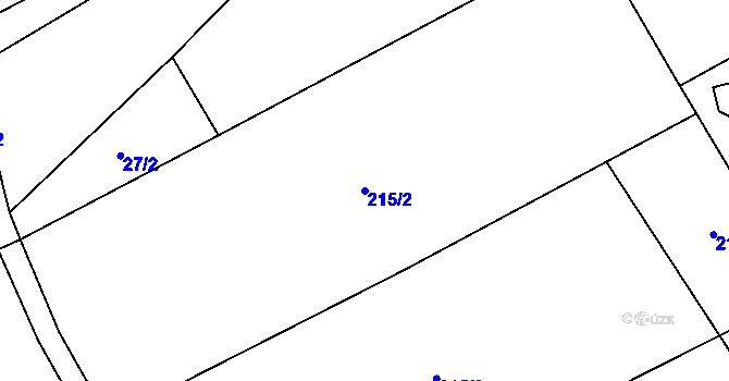 Parcela st. 215/2 v KÚ Cidlina, Katastrální mapa