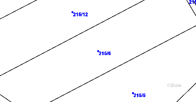 Parcela st. 215/6 v KÚ Cidlina, Katastrální mapa