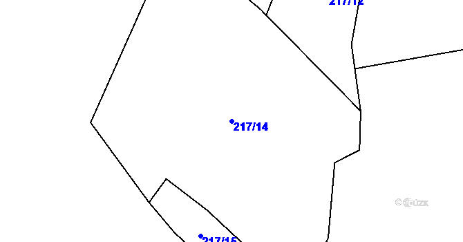 Parcela st. 217/14 v KÚ Cidlina, Katastrální mapa