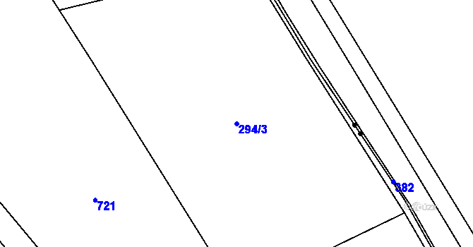 Parcela st. 294/3 v KÚ Cidlina, Katastrální mapa