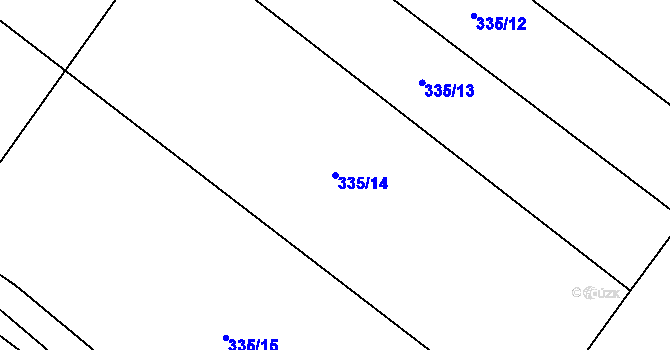 Parcela st. 335/14 v KÚ Cidlina, Katastrální mapa