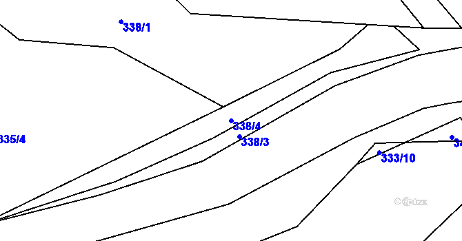 Parcela st. 338/4 v KÚ Cidlina, Katastrální mapa