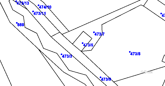 Parcela st. 473/5 v KÚ Cidlina, Katastrální mapa