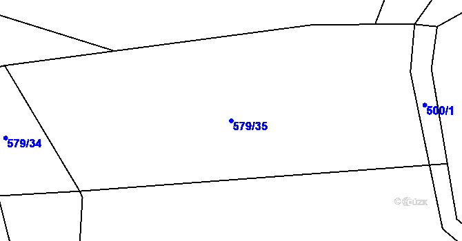 Parcela st. 579/35 v KÚ Cidlina, Katastrální mapa
