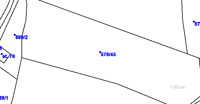 Parcela st. 579/45 v KÚ Cidlina, Katastrální mapa