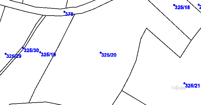 Parcela st. 325/20 v KÚ Zámezí, Katastrální mapa