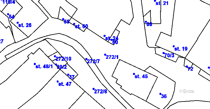 Parcela st. 272/1 v KÚ Cidlina na Moravě, Katastrální mapa
