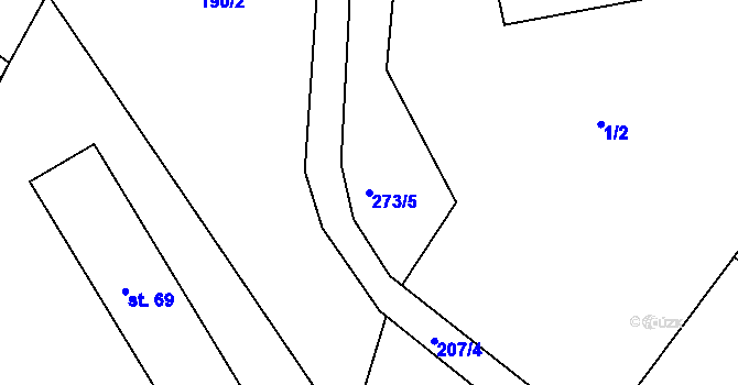Parcela st. 273/5 v KÚ Cidlina na Moravě, Katastrální mapa