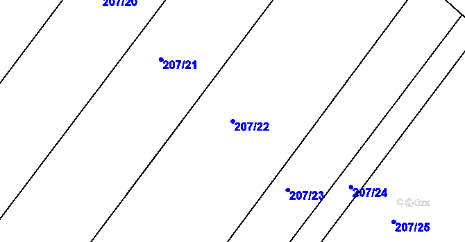 Parcela st. 207/22 v KÚ Cidlina na Moravě, Katastrální mapa