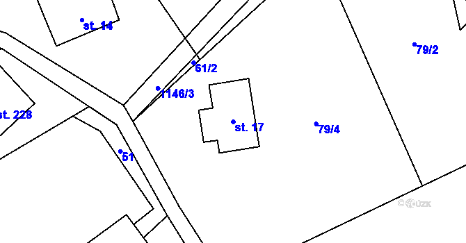 Parcela st. 17 v KÚ Cínovec, Katastrální mapa