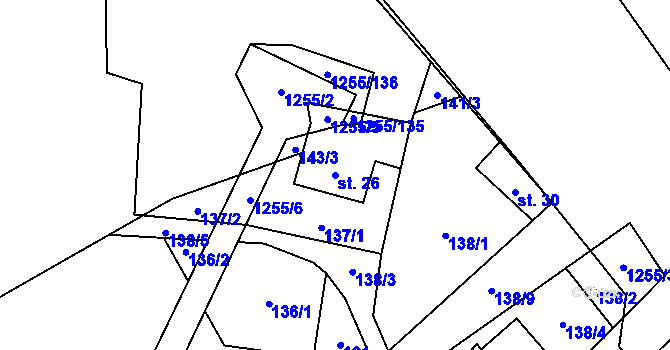 Parcela st. 26 v KÚ Cínovec, Katastrální mapa