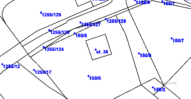 Parcela st. 36 v KÚ Cínovec, Katastrální mapa
