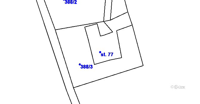 Parcela st. 77 v KÚ Cínovec, Katastrální mapa