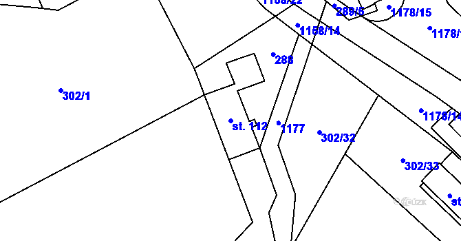 Parcela st. 112 v KÚ Cínovec, Katastrální mapa