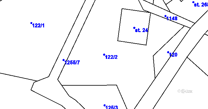Parcela st. 122/2 v KÚ Cínovec, Katastrální mapa