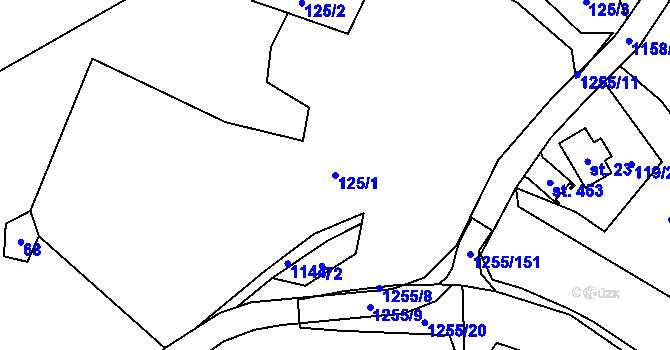 Parcela st. 125/1 v KÚ Cínovec, Katastrální mapa