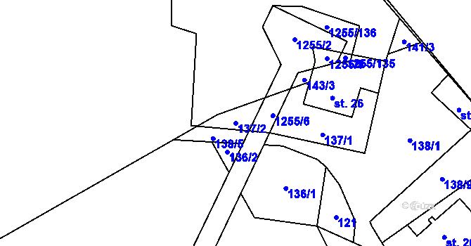 Parcela st. 137/2 v KÚ Cínovec, Katastrální mapa
