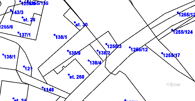 Parcela st. 138/2 v KÚ Cínovec, Katastrální mapa