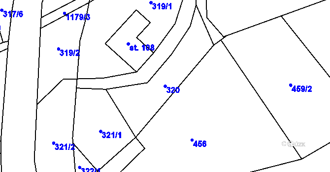 Parcela st. 320 v KÚ Cínovec, Katastrální mapa