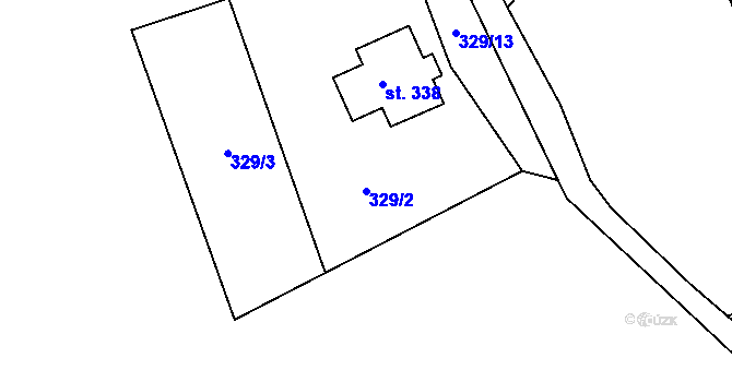 Parcela st. 329/2 v KÚ Cínovec, Katastrální mapa