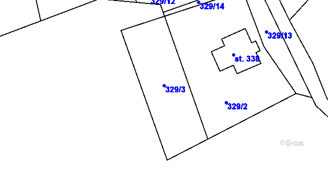 Parcela st. 329/3 v KÚ Cínovec, Katastrální mapa