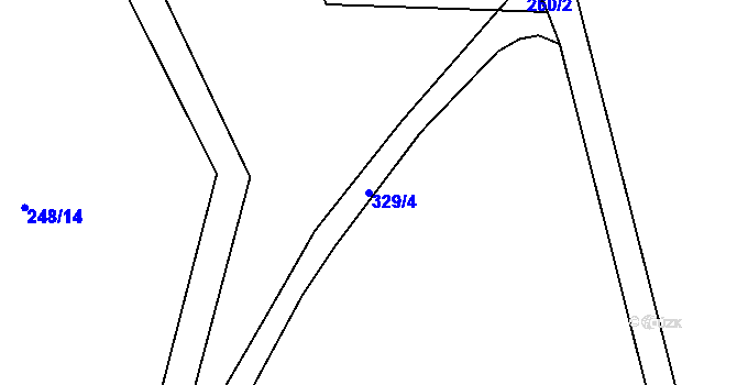 Parcela st. 329/4 v KÚ Cínovec, Katastrální mapa