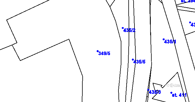 Parcela st. 349/5 v KÚ Cínovec, Katastrální mapa
