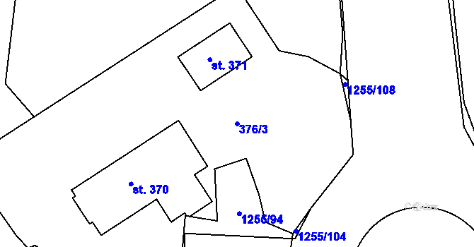 Parcela st. 376/3 v KÚ Cínovec, Katastrální mapa