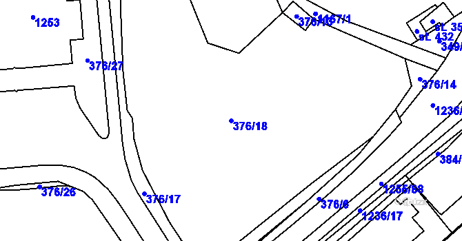 Parcela st. 376/18 v KÚ Cínovec, Katastrální mapa