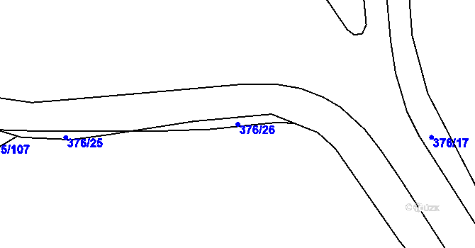 Parcela st. 376/26 v KÚ Cínovec, Katastrální mapa