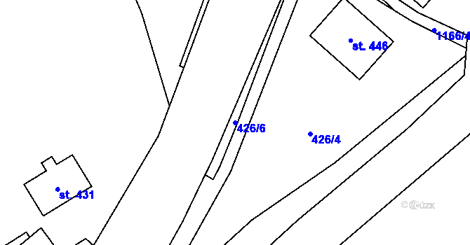 Parcela st. 426/6 v KÚ Cínovec, Katastrální mapa