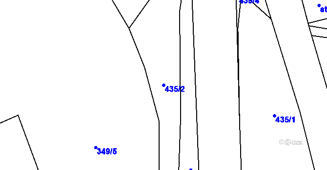 Parcela st. 435/2 v KÚ Cínovec, Katastrální mapa