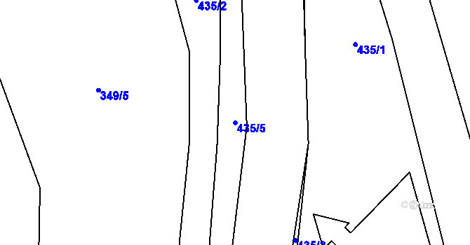 Parcela st. 435/5 v KÚ Cínovec, Katastrální mapa